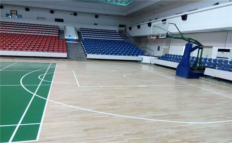 五角楓籃球場地木地板雙層龍骨結構
