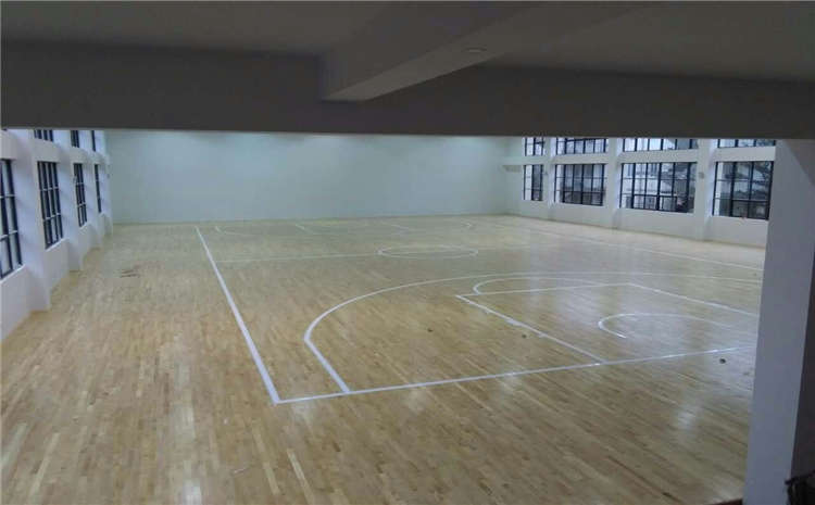 柞木實木運動地板雙層龍骨結構